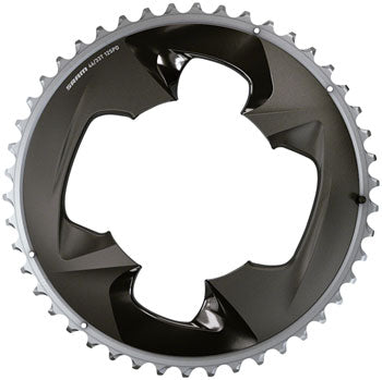 SRAM Force 2x12-Speed Outer Chainring - 46t, 107 BCD, 4-Bolt, Polar Grey, For use with 33t Inner