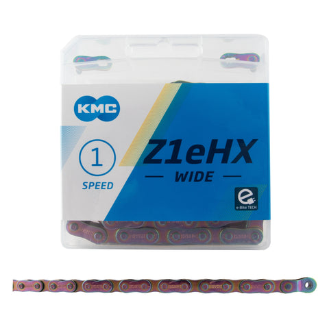 KMC Z1eHX Wide Chain - Single Speed 1/2" x 1/8", 112 Links, Neo Chrome