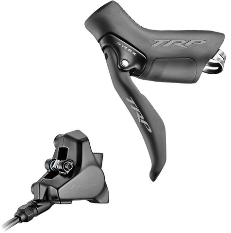 TRP Hylex Disc Brake and Lever - Left, Hydraulic, 2-Piston, 1900mm Hose, Flat Mount, Black