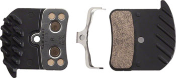 Shimano H03C Disc Brake Pad - Metal, Aluminum Backed, Finned, For Saint BR- M820/Zee BR-M640/Deore XT BR-M8020