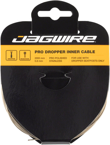 Jagwire Pro Dropper Inner Cable - 0.8 x 2000mm, Polished Stainless Steel