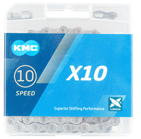 KMC X10 Chain - 10-Speed, 116 Links, Gray