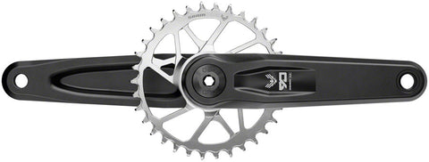 SRAM Eagle 90 T-Type Wide Crankset - 160mm, 12-Speed, 32t Chainring, Direct Mount, 2-Guards, DUB Spindle Interface, Black/Silver
