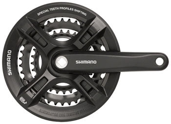 Shimano Altus FC-M311 Crankset - 170mm, 7/8-Speed, 48/38/28t, Riveted, Square Taper JIS Spindle Interface, Black