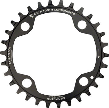 Wolf Tooth 94 BCD Chainring - 34t, 94 BCD, 4-Bolt, Drop-Stop, For SRAM Cranks, Black