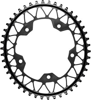 absoluteBLACK Oval 110 BCD Gravel Chainring - 44t, 110 BCD, 5-Bolt, Narrow-Wide, Black