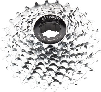 microSHIFT G10 Cassette - 10 Speed, 11-28t, Silver, Chrome Plated, With Spider