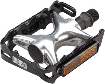 Dimension Mountain Compe Pedals - Platform, Aluminum, 9/16", Black/Silver