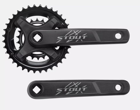 Specialized Stout Crank, 170MM, L+R ARMS, ALLOY, SQUARE-TAPER, 36/22T RIVETED RINGS, 2X9 SPD, BLACK