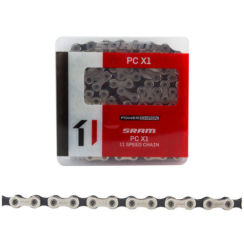 SRAM PC-X1 Chain - 11-Speed, 118 Links, Silver/Black