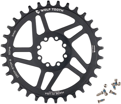Wolf Tooth Direct Mount Chainring - 28t, SRAM Direct Mount, Drop-Stop B, For SRAM 8-Bolt Cranksets, 3mm Offset