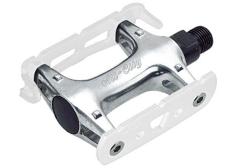 All-City Standard Track Pedals, White/Silver